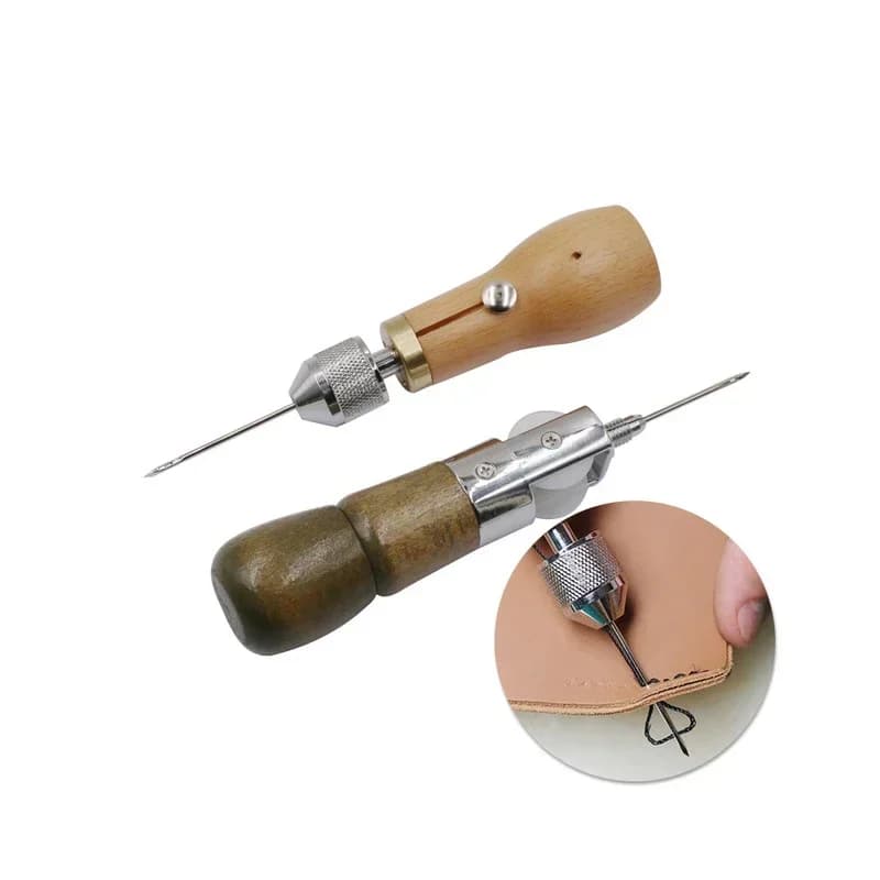 1 pz kit di strumenti per cucire con cuciture a mano in pelle filo ad ago scarpe riparazione linea variabile professionale manico in legno fai da te fatto a mano