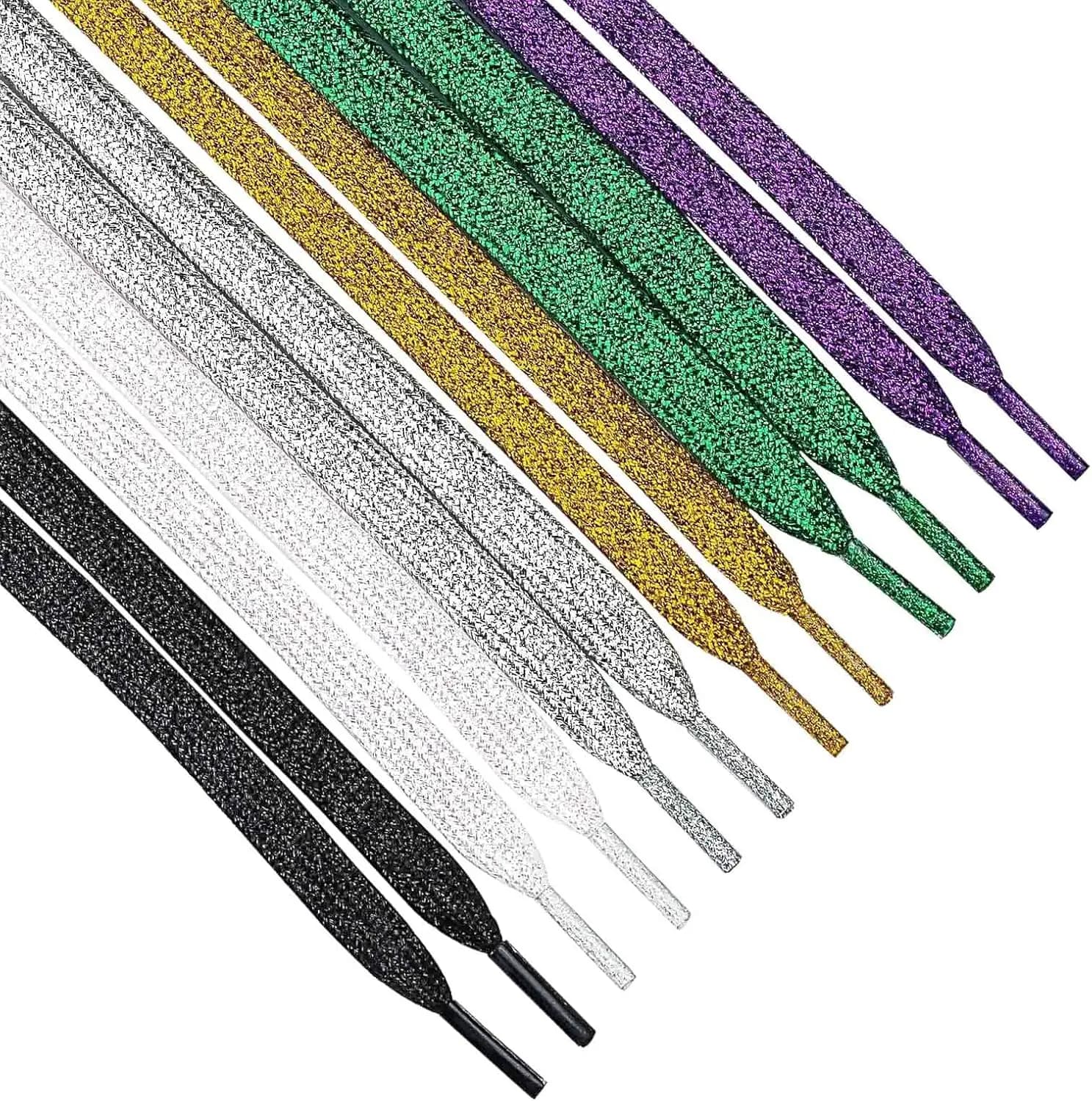 19 colori oro lucido e argento lacci luminosi colorati 100-140 cm scarpe da ginnastica lacci stivali lacci arcobaleno perlescenti lacci