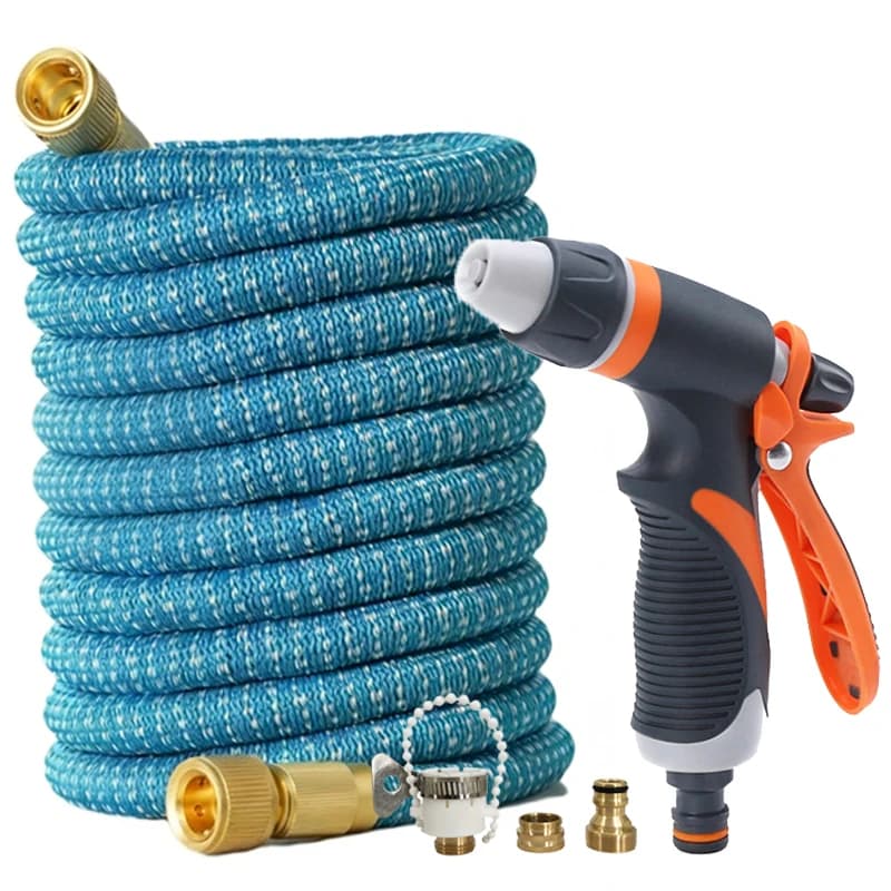 Tubo Magico Espandibile in Gomma TPE, Pistola ad Acqua ad Alta Pressione, Regolabile, Forniture per Irrigazione Giardino Esterno