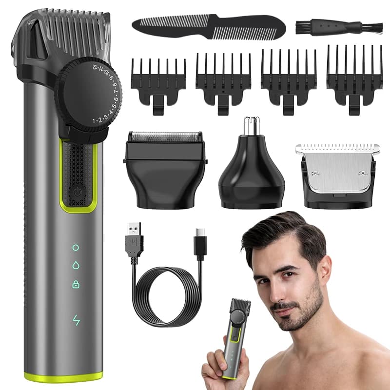RESUXI Men Professional 4 in 1 Haircut Set Multifunction Haircut Razor Electric Ribbon Eyebrow Kit for Hairstyle