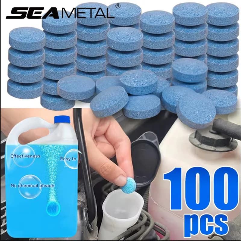 SEAMETAL 20-100PCS Detergente solido Detergente per parabrezza per auto Tablet effervescente Tergicristallo automatico Vetro Pulizia solida Compresse concentrate