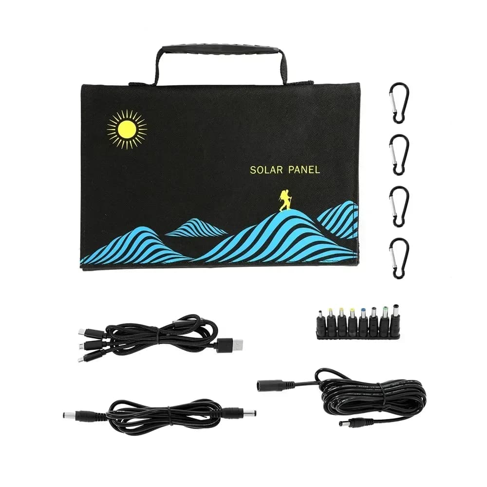 2024 nuovo portatile 120W pannello solare borsa pieghevole uscita USB + DC caricatore solare alimentatore esterno generatore di telefoni cellulari