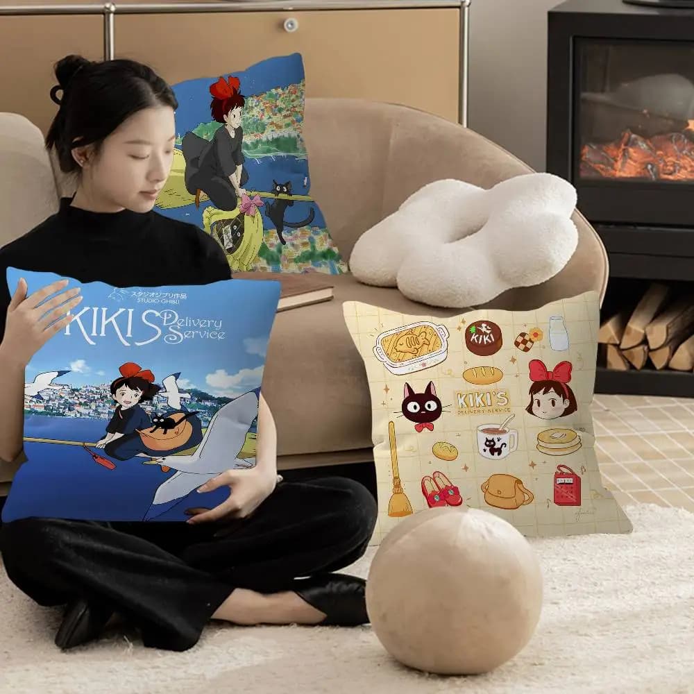 Fodera per cuscino anime K-Kikis D-Delivery, regalo, decorazione per camera da letto, casa, divano, sedia, cuscino decorativo