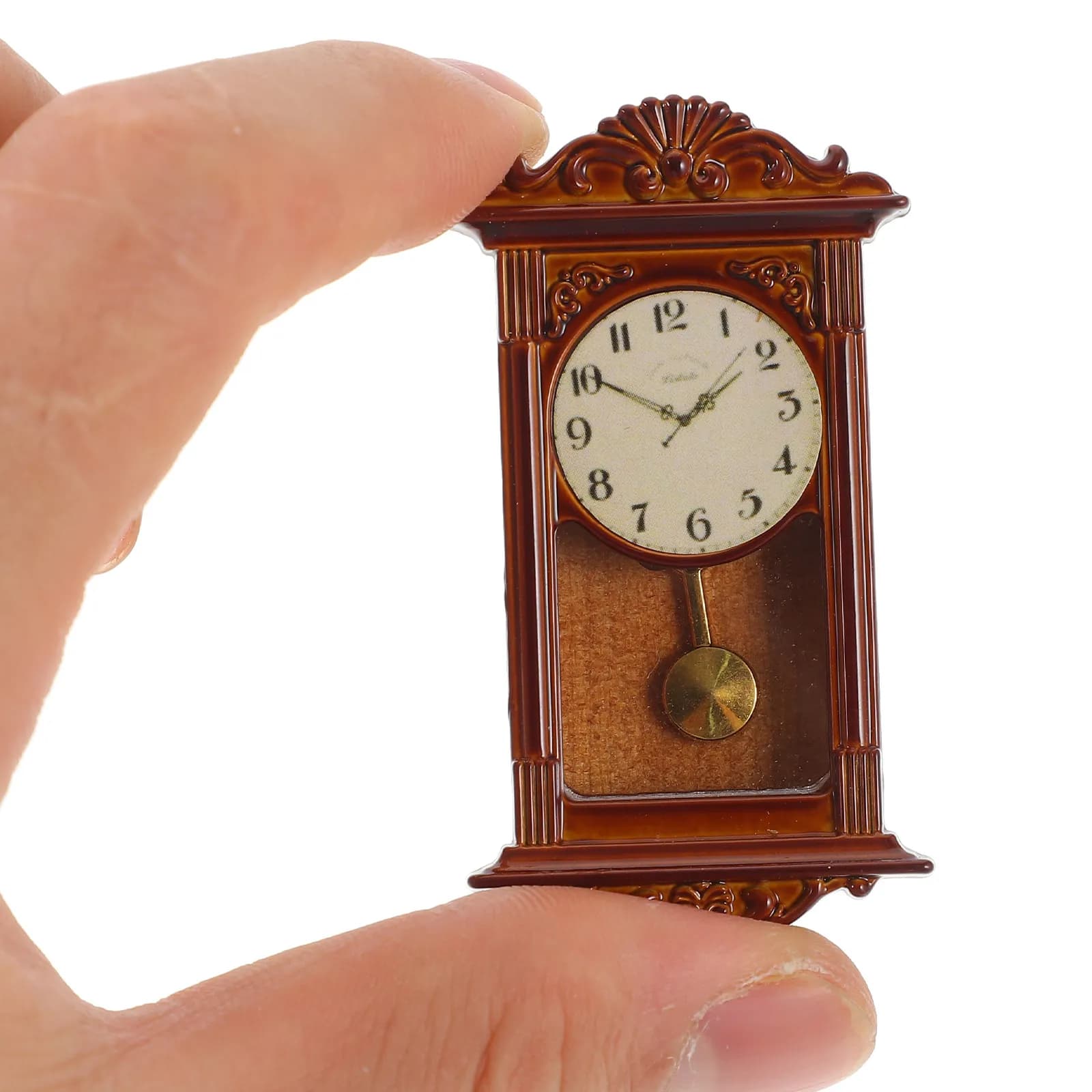 Orologio a Pendolo in Legno Leggero per Decorazione Casa delle Bambole, Stile Retrò, Ornamento per Mini Paesaggi