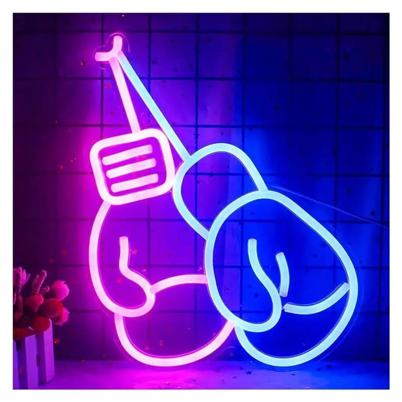 Boxing Gloves Neon Light Dimmable Sign For Wall, Party, Gym, Club Bar, Man Cave, Birthday Surprise 40CM×28CM