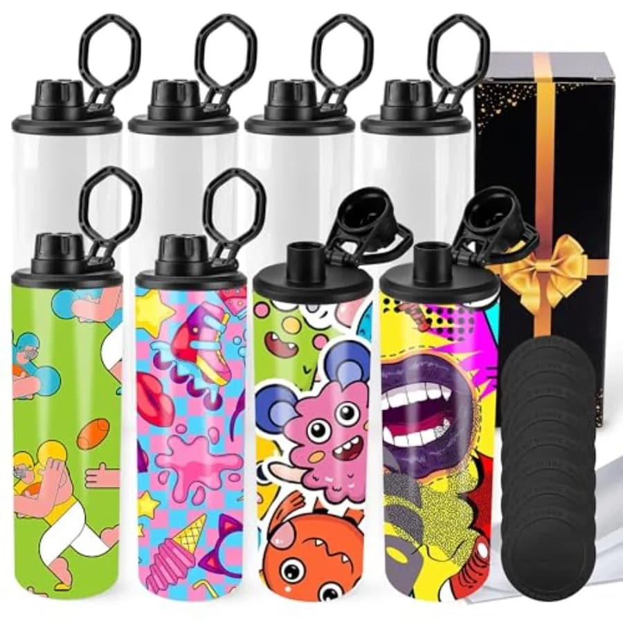 Borracce vuote per sublimazione da 20 oz, tumbler per sublimazione con manico, sottili, dritte, in acciaio inossidabile, all'ingrosso per lo sport