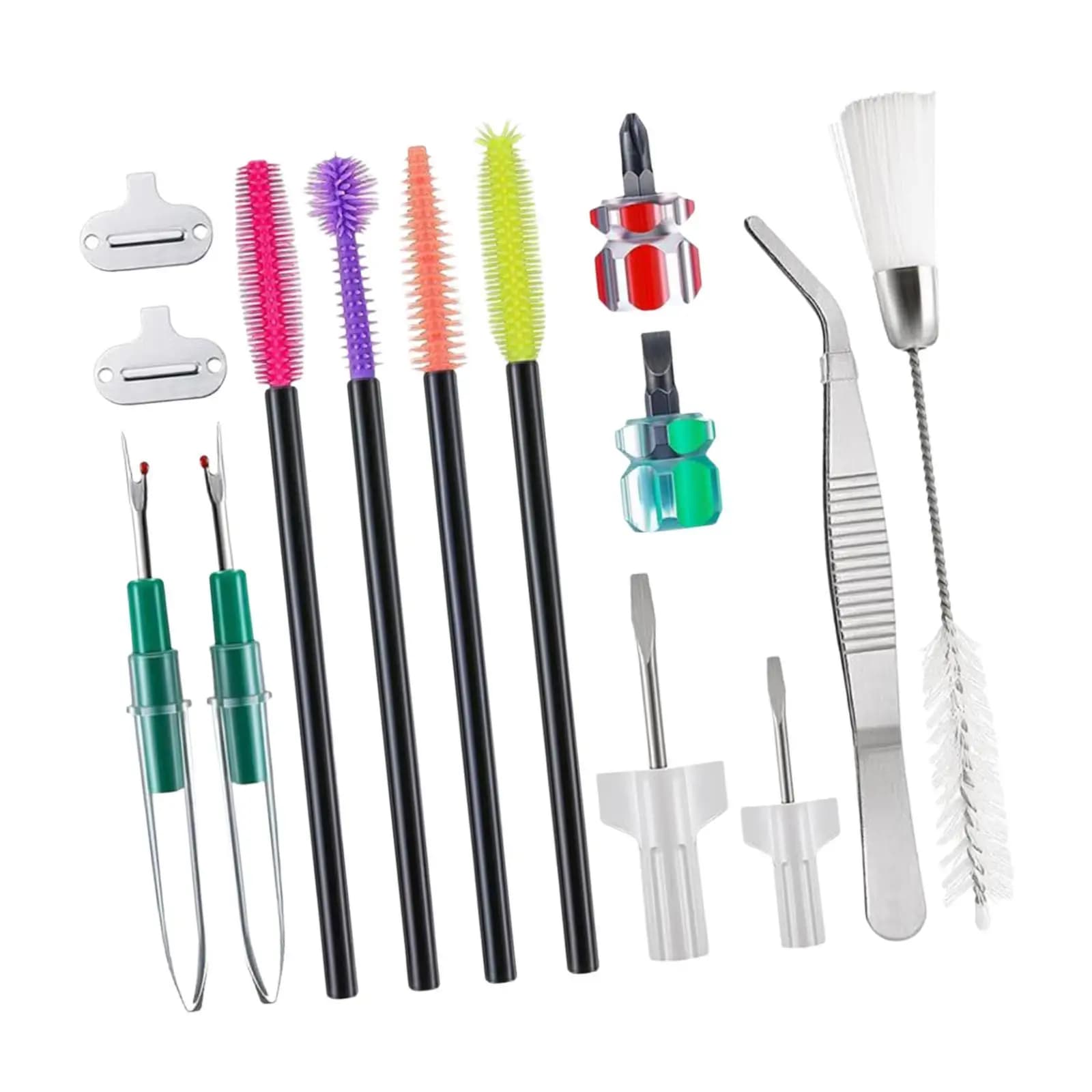 Kit di Pulizia per Macchine da Cucire 14 Pezzi, Strumenti per la Pulizia di Macchine da Cucire e Overlock, Spazzola a Doppia Testa, Kit Pratico per la Manutenzione e la Pulizia delle Parti