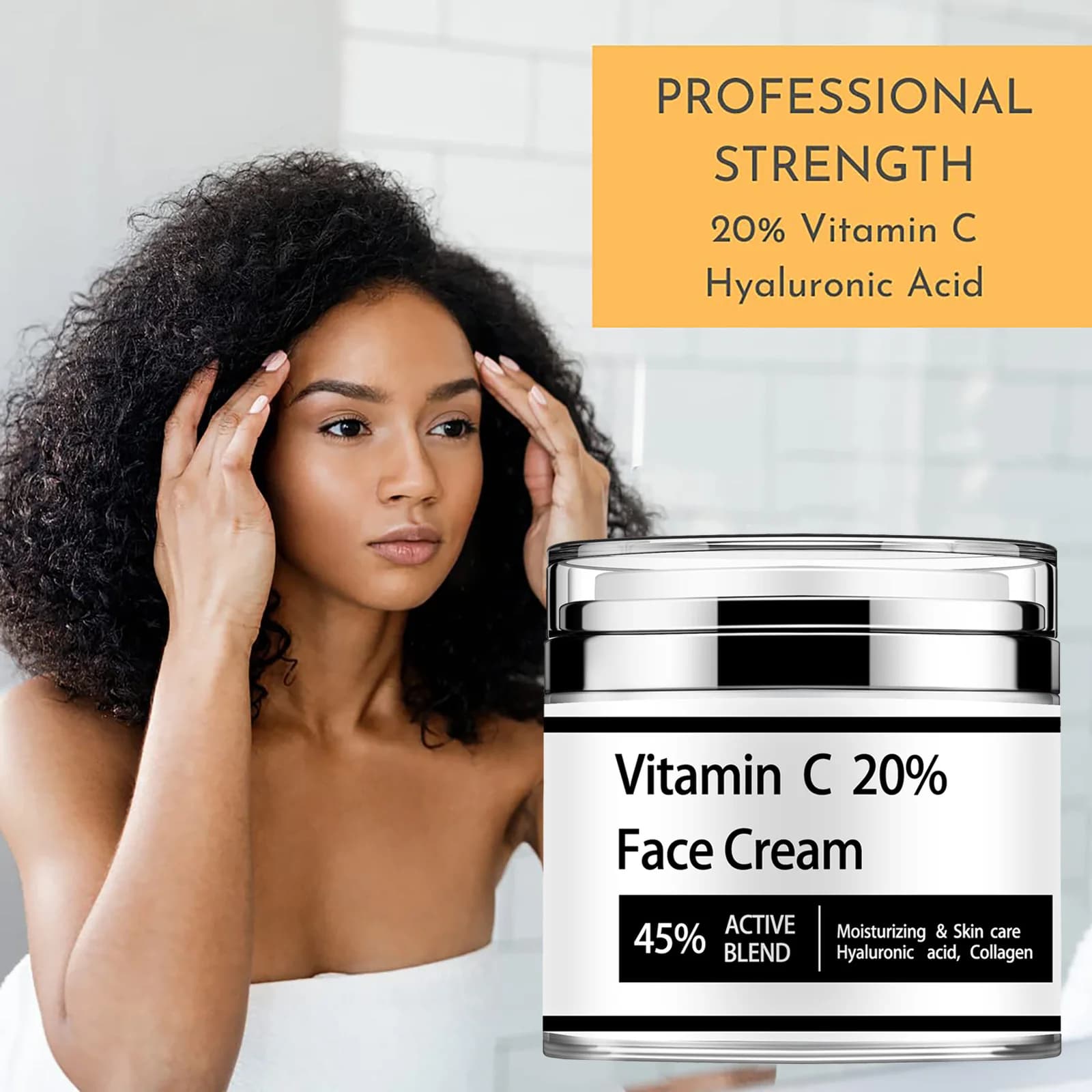 Vitamina C20% crema viso mix attivo 45% complesso idratante per la cura della pelle acido ialuronico, collagene