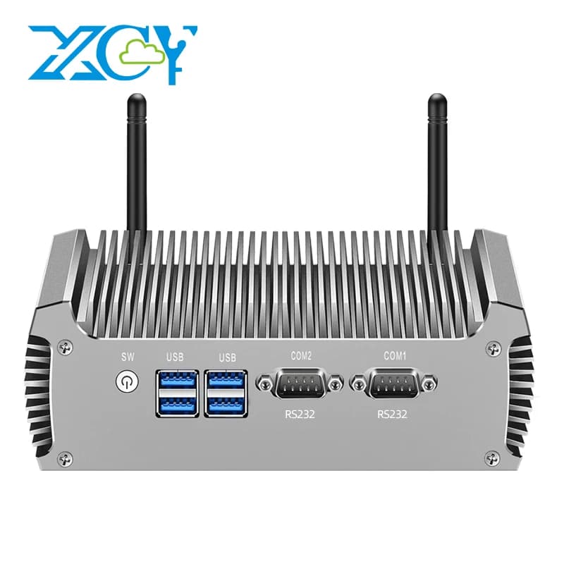 XCY X46G Mini PC IPC without Intel Core 4a 5th Generation CPU 2x 2x Ethernet 4x USB HDMI VGA Mini PCIe Win7 Win10 Linux