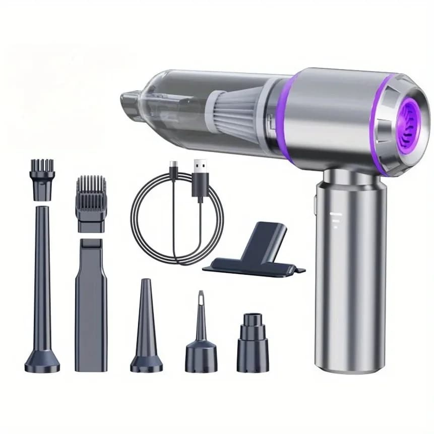Aspirapolvere portatile senza fili da 30000 Pa con motore brushless 4 in 1 per tastiera, casa, animali domestici e auto