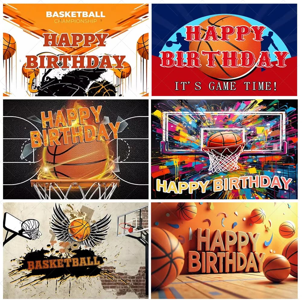 Forniture per fondale per giochi di basket Decorazioni per feste di compleanno per ragazzi Corte di basket Fotografia Sfondo Banner Servizio fotografico Prop