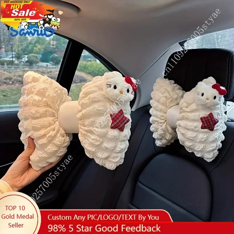 Cuscino poggiatesta e lombare per auto Sanrio Hello Kitty, nuovo, carino, traspirante, con supporto per il collo