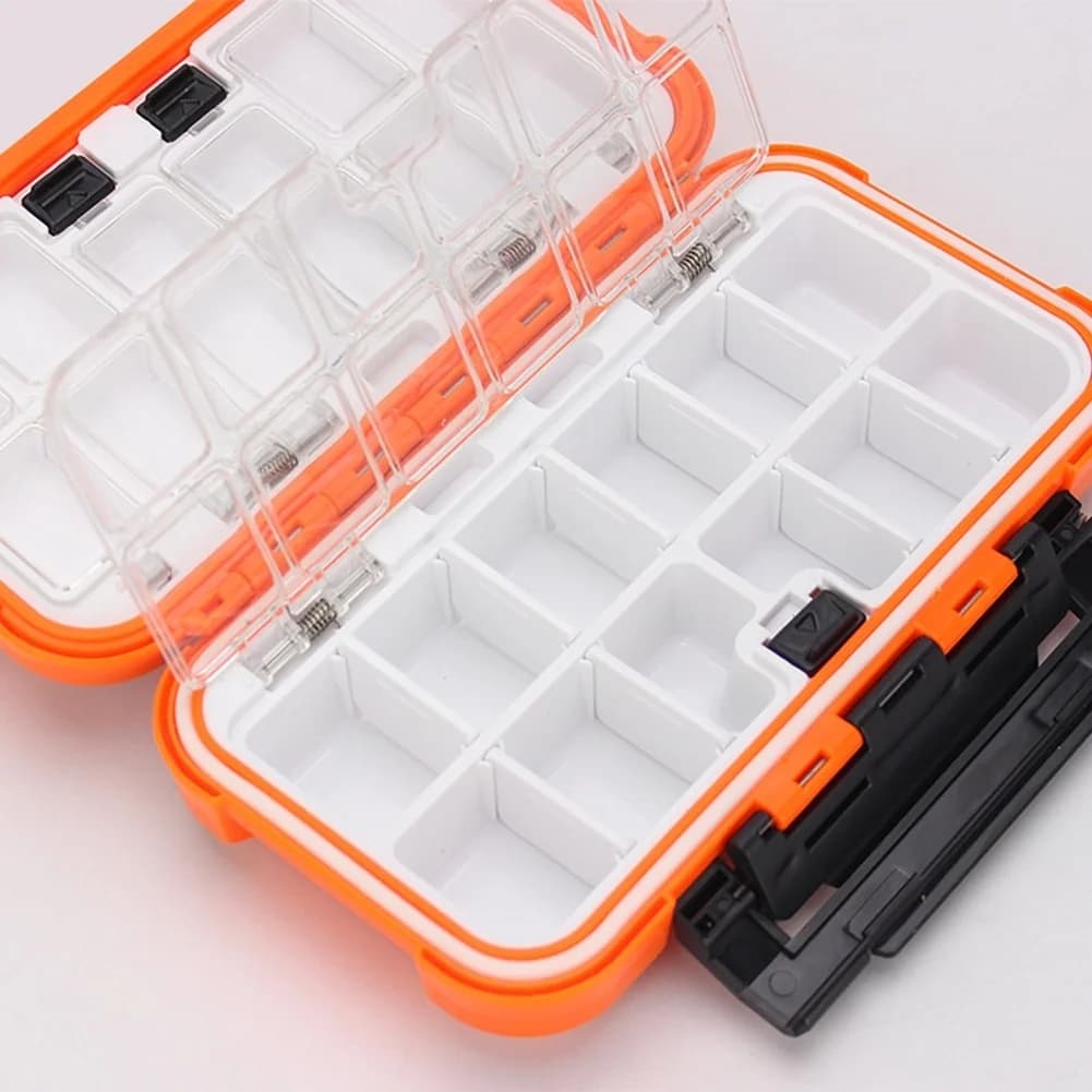 Scatola porta esche da pesca in ABS a doppio lato, impermeabile, per ami e esche, organizer per attrezzatura da pesca (1 pezzo)