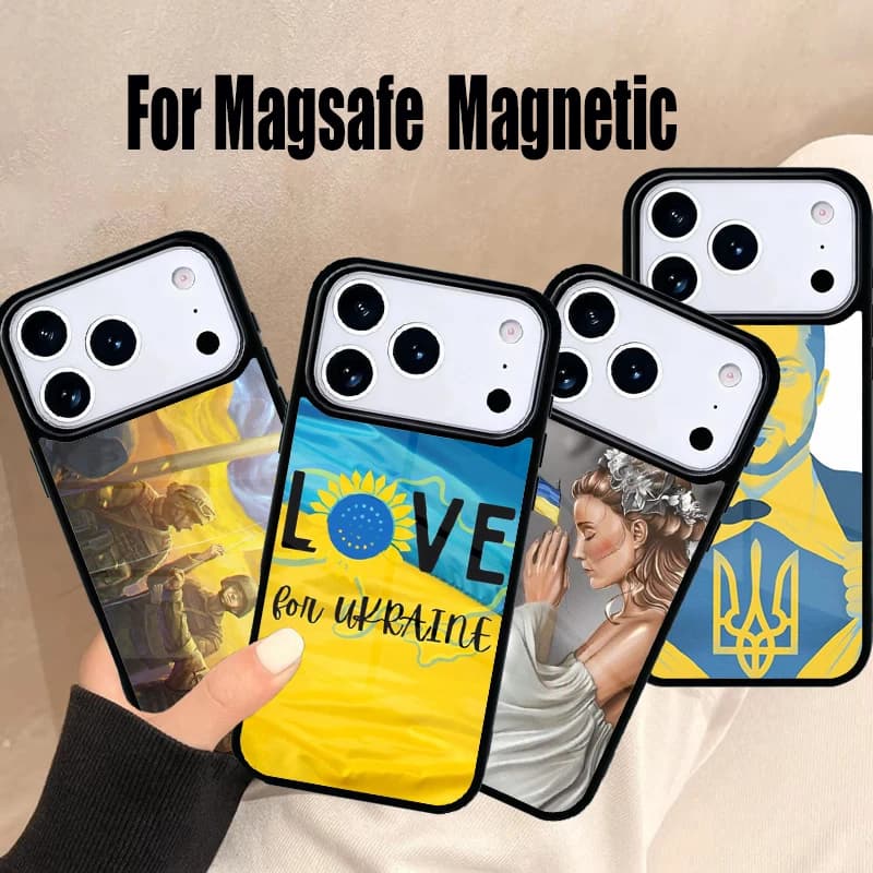 Custodia Morbida per iPhone con Design Ragazza Ucraina, Compatibile con iPhone 17 Air 16e 15 14 13 12 11 Pro Max Plus, Cover Magnetica Wireless Magsafe