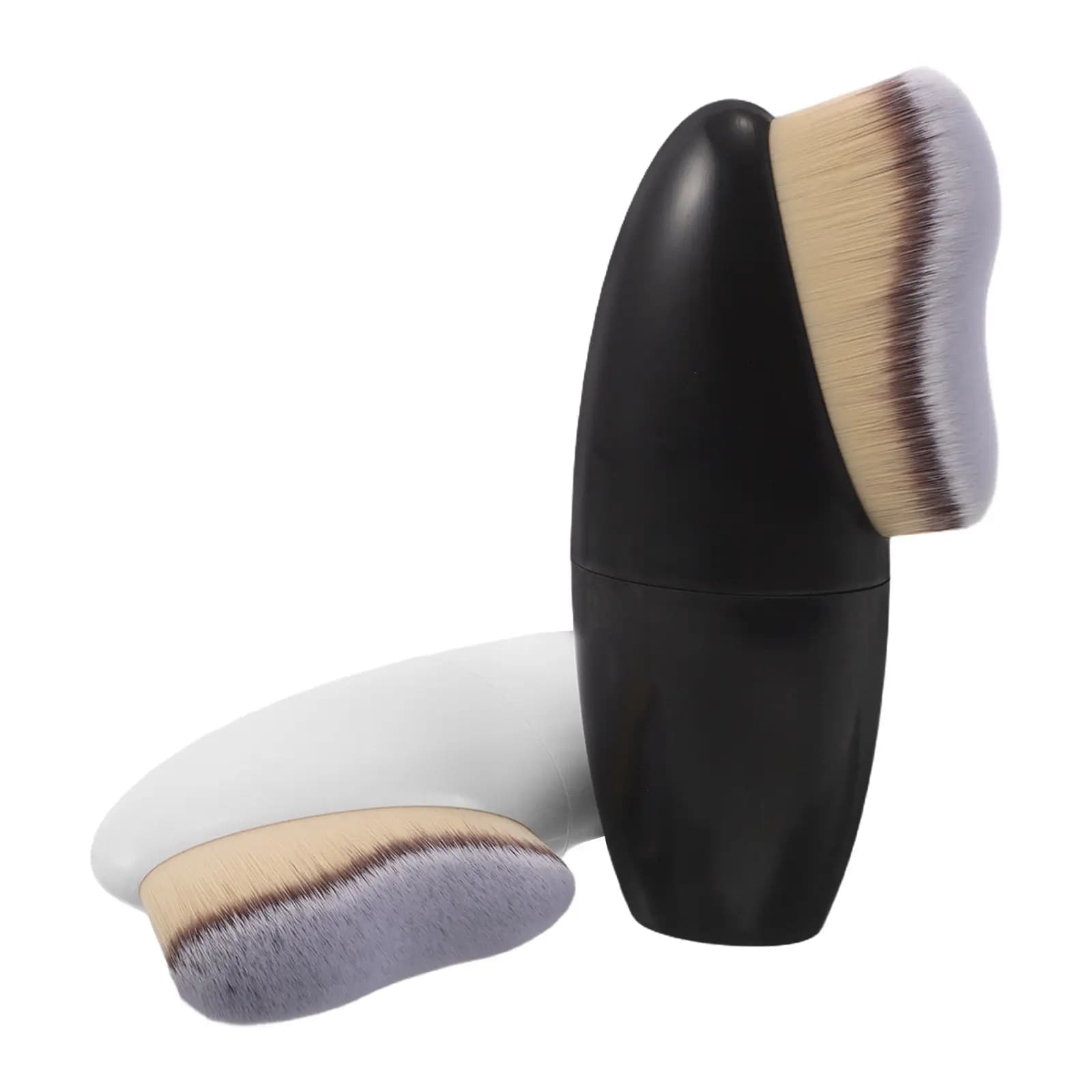 2 Brushes for Bottom with Soft Seeds, Multipurpose for Application of Liquids, Creams and Powders, Rapid Mixing, Total Cover without Strips