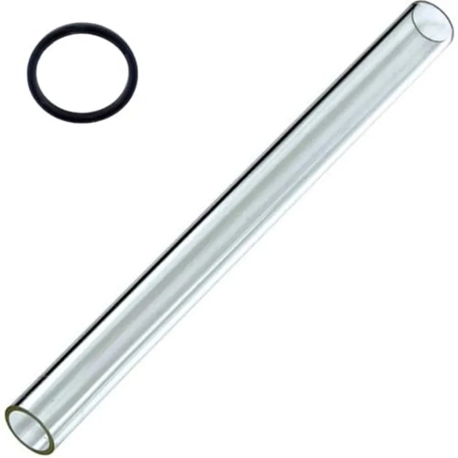 Tubo di ricambio in vetro per riscaldatore da patio a piramide a 4 lati, altezza 49,5' (120 cm), diametro 4' (10 cm) con anello in gomma