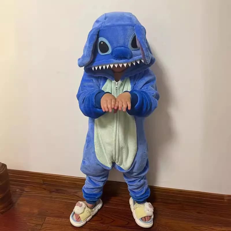Pigiama intero caldo e carino con personaggi anime e animali dei cartoni animati, ideale per l'autunno e l'inverno, costume da casa, regalo.