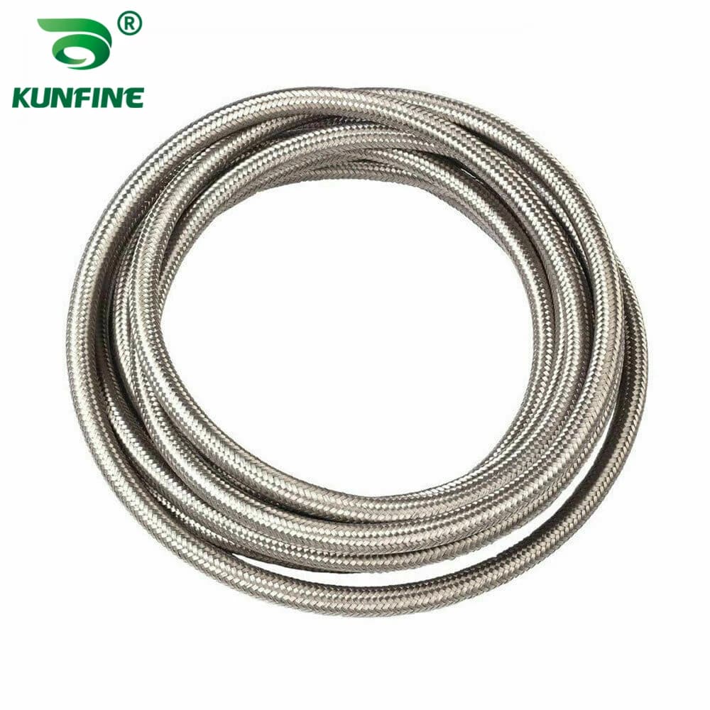 Tubo Flessibile AN6 6AN in Acciaio Inox Intrecciato per Olio, Carburante, Gas, Turbo, Raffreddamento e Aspirazione, Componenti per Tuning Auto
