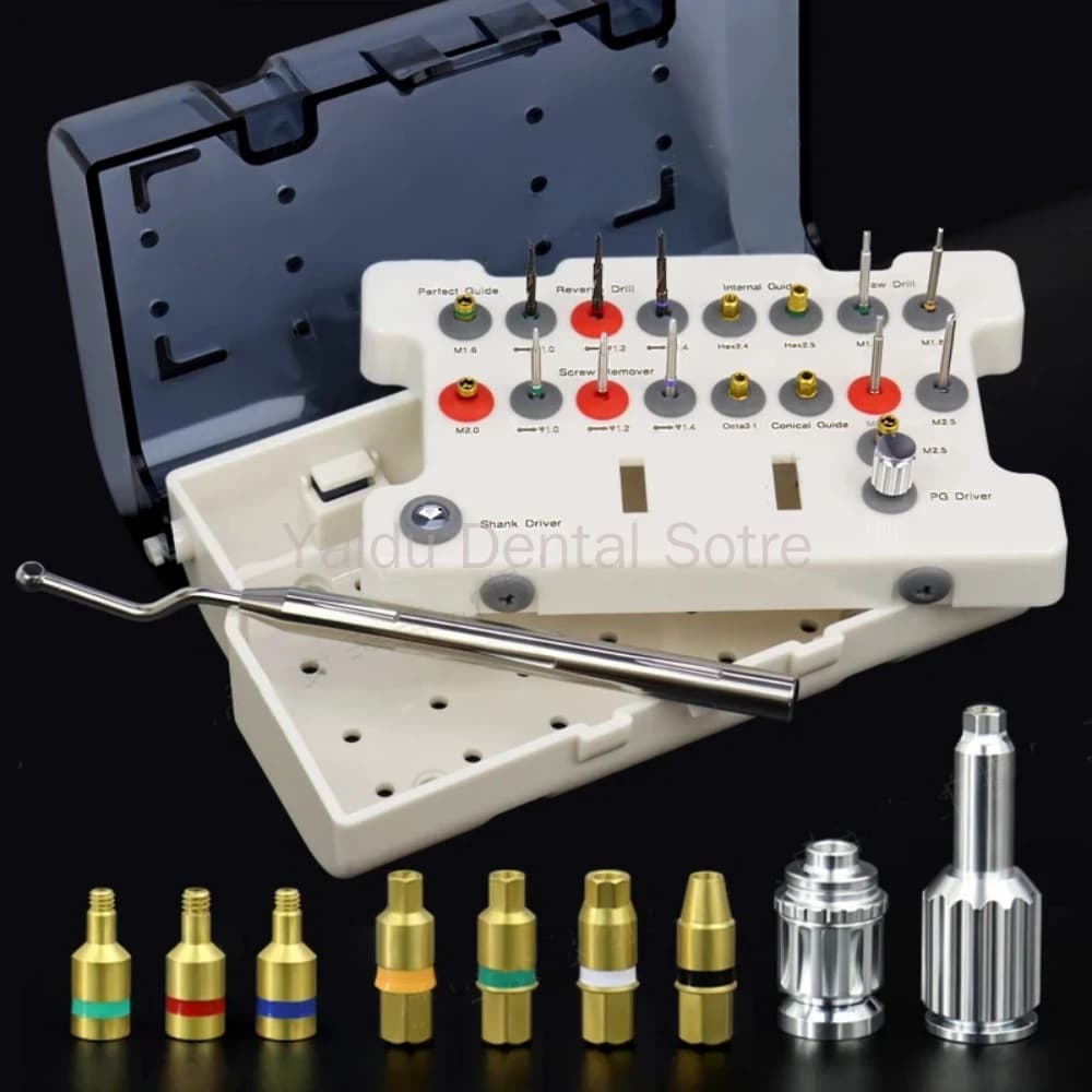 Kit di strumenti per il restauro centrale dell'impianto dentale con estrattore di viti ad ago rotto e chiave dinamometrica di primo soccorso di emergenza