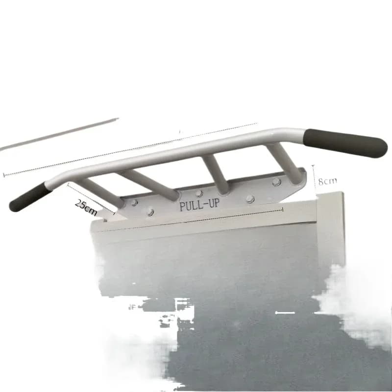 Horizontal traction bar, adult device, for domestic use, for indoor use, with fixing and support.