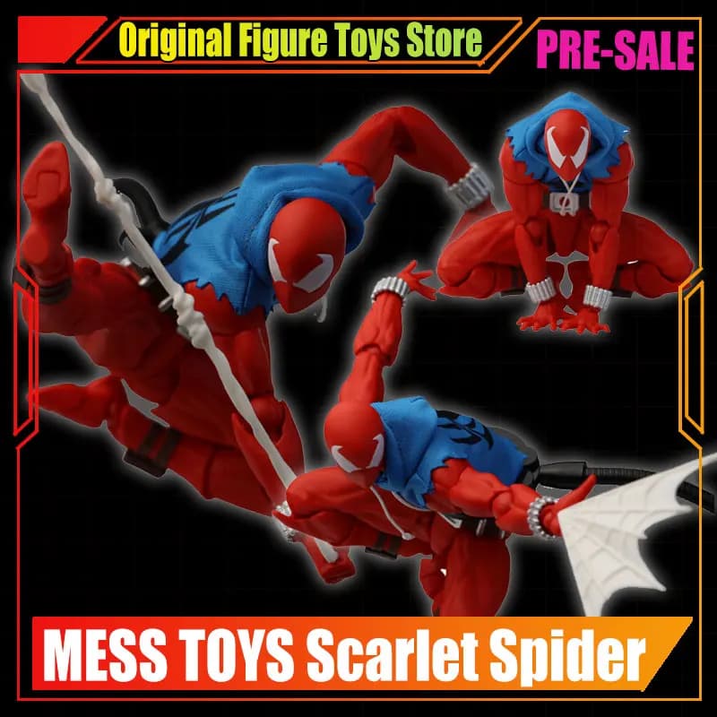 Nuovi giocattoli Mess Spider-man Carlet Spider Action Figure Ben Reilly Spiderman Anime Figurine Collezione Carlet Spider Modello Giocattolo Regalo