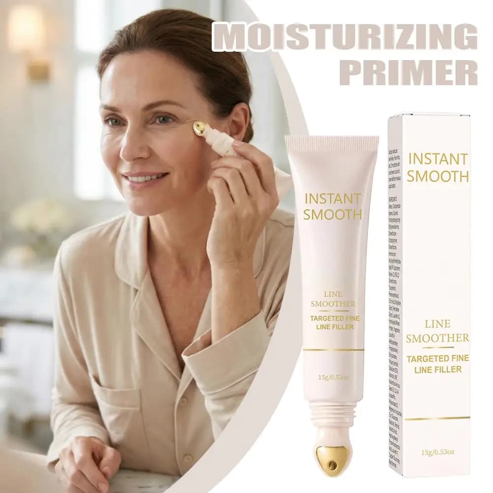 Filler Istantaneo Levigante per Linee Sottili, Primer Idratante con Applicatore a Sfera, Correttore Mirato per Linee Sottili e Rughe