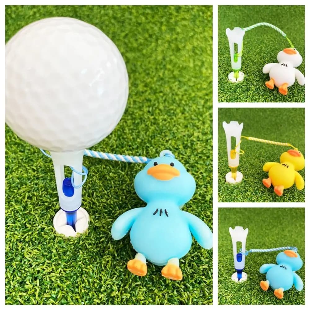 Tee da Golf in Plastica a Forma di Cartone Animato, Ricambio Antiscivolo a Forma di Papera, Riciclabile e Portatile, Tee da Golf Originale per Esterni