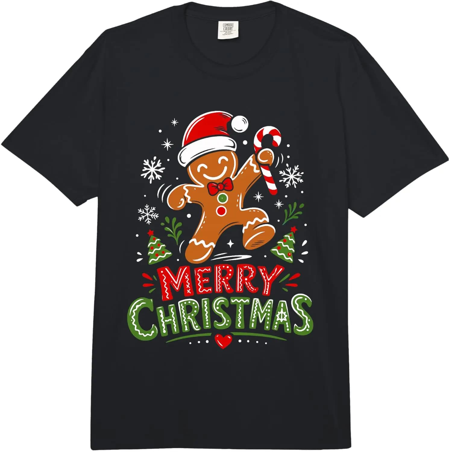 Merry Christmas Baking Gingerbread Cookies Comfort Colors Adult Heavyweight T-Shirt Creative, Personalized, Novel, With Women's and Men's Breathable