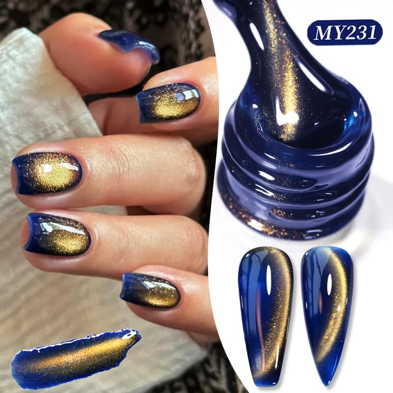 BORN PRETTY Smalto Gel Magnetico Glitter Aurora 10ml Effetto Occhio di Gatto, Semipermanente, Soak Off, UV LED, per Manicure