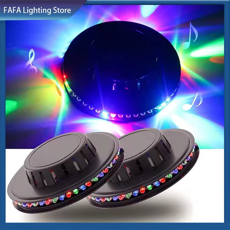 Luci da discoteca colorate 48LED RGB Luce da palco Proiettore laser girasole Lampada da parete Bar Luci di sfondo DJ per la festa di Natale