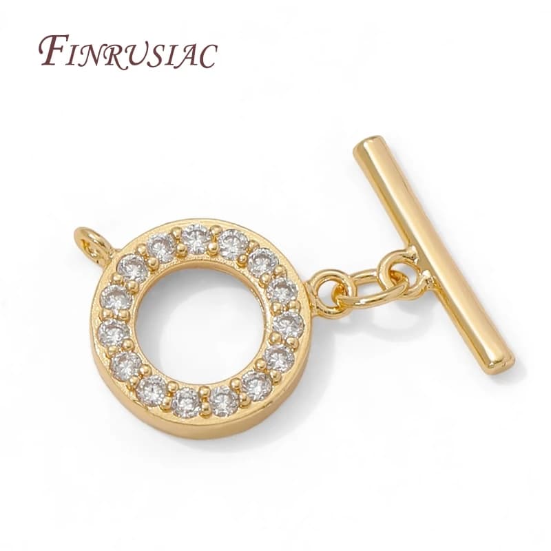18K gold plated kneecap closures for jewelry, bracelet locks, brass with OT zircone clasp, accessories for creating DIY necklaces