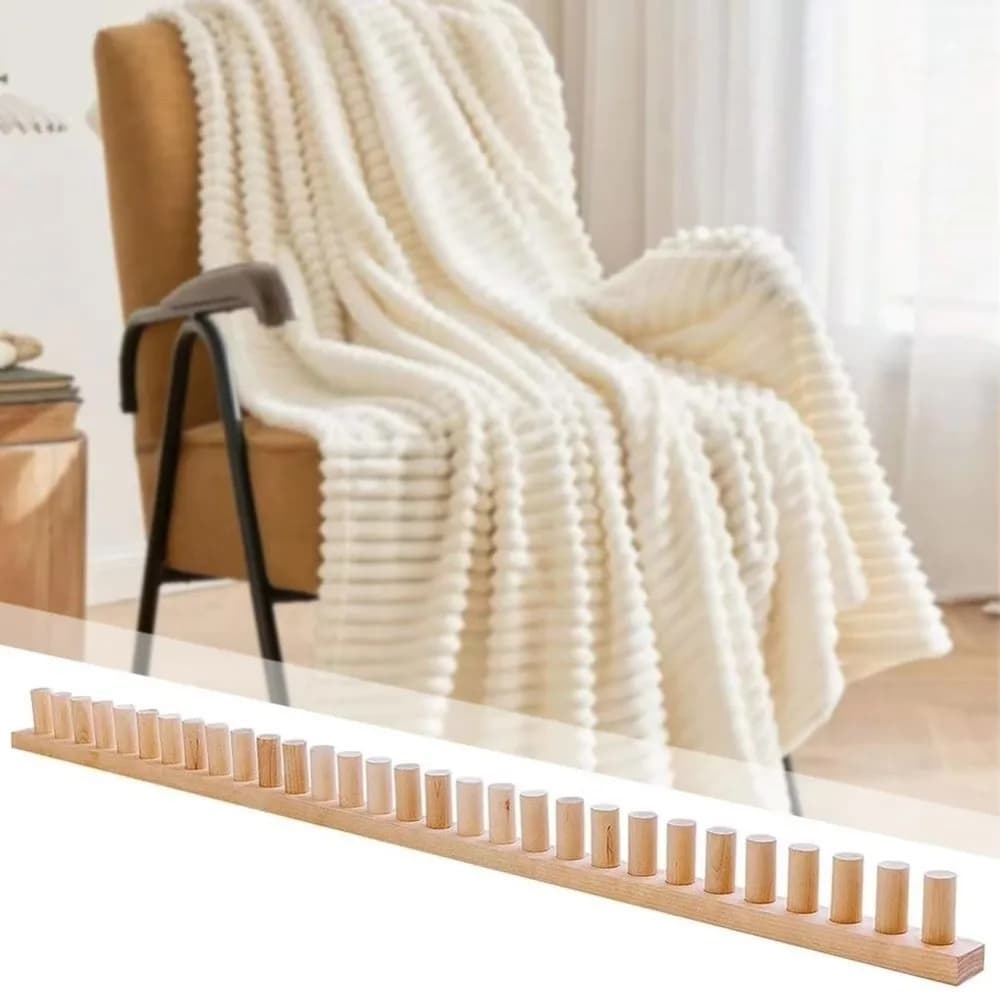 Adjustable Size Blanket Knitting Loom Multifunctional Portable Chunky Yarn Knitting Tool Heavy Duty Looms Hand Weaving Kit