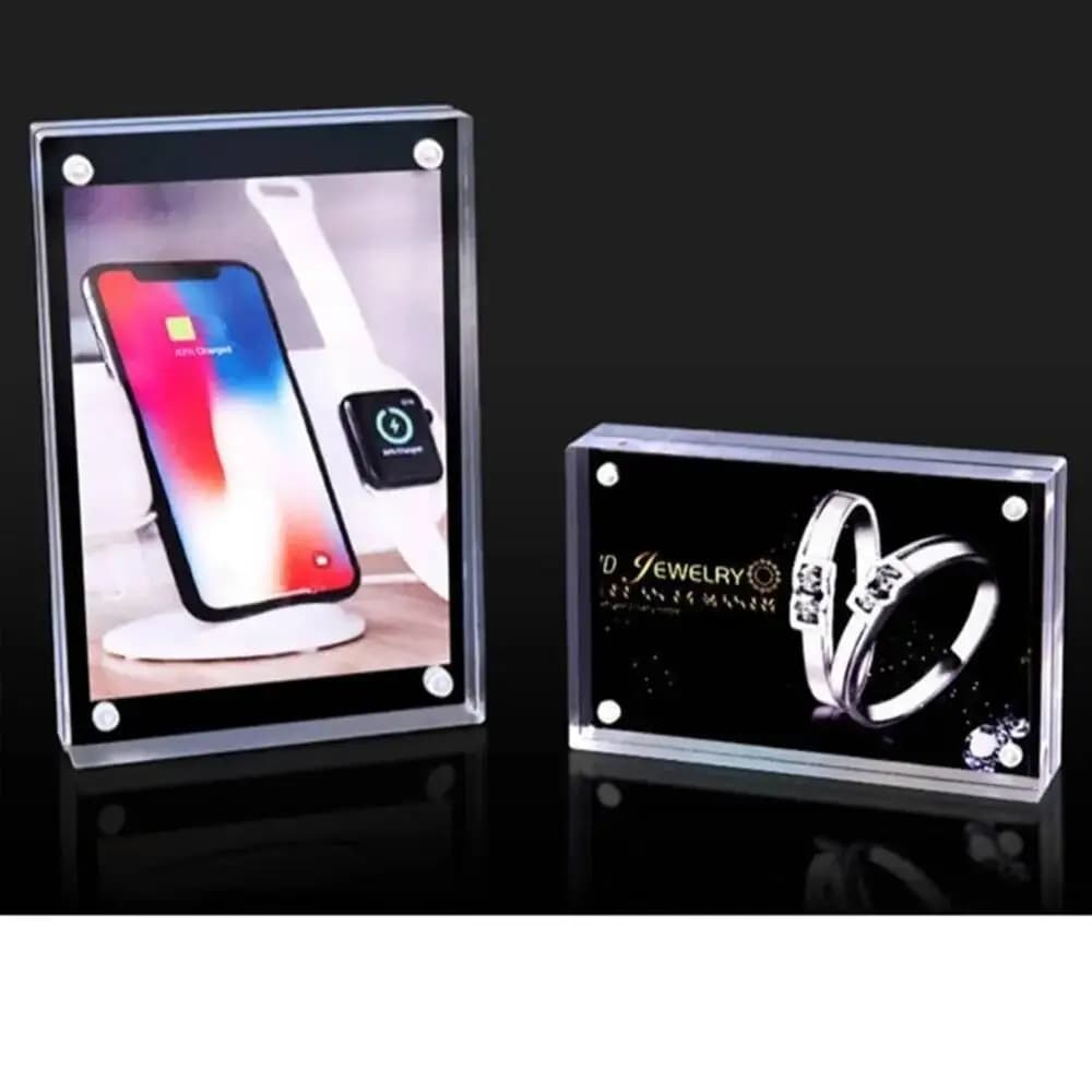 Acrylic photo holder with magnetic support for Menu, Prices and Cards