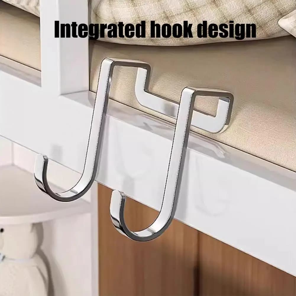Ganci per Installazione Gratuita, Ganci per Porta dell'Armadio in Acciaio Inossidabile, Ganci Doppi Resistenti per Asciugamani, Borse, Vestiti, Cucina, Guardaroba