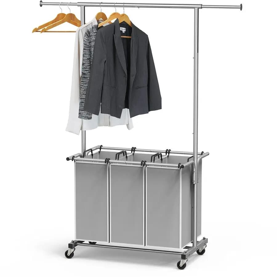 Set of 3 Bags for Laundry with Extensible Clothes rack
