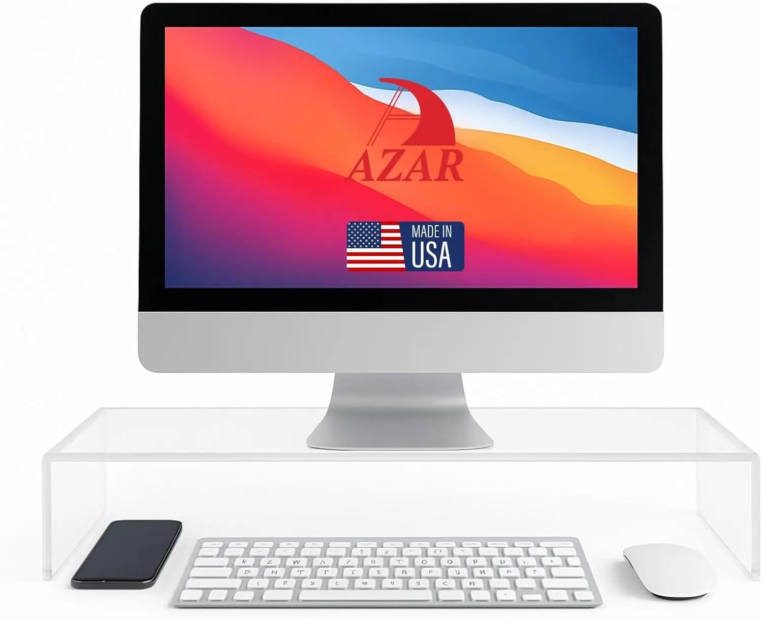 Supporto per Monitor in Acrilico Trasparente, Rialzo Ergonomico per Laptop da 21 Pollici