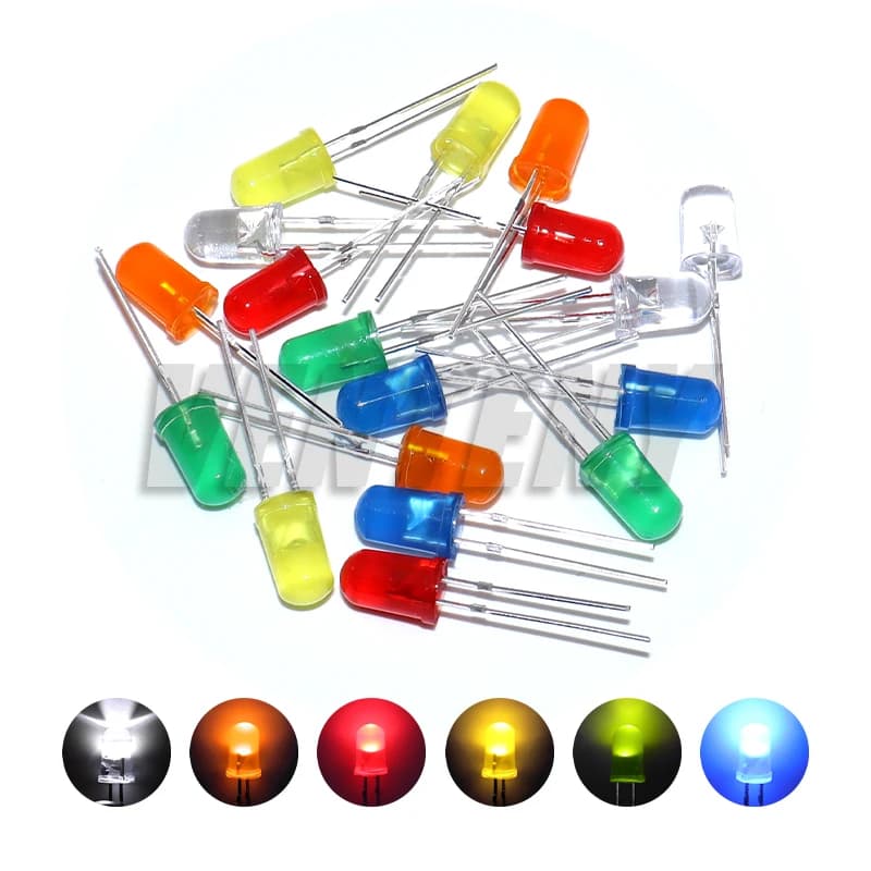 5 mm diffused LED diode lamp light emitter diodes indicator 5 mm white red blue green orange 3V yellow