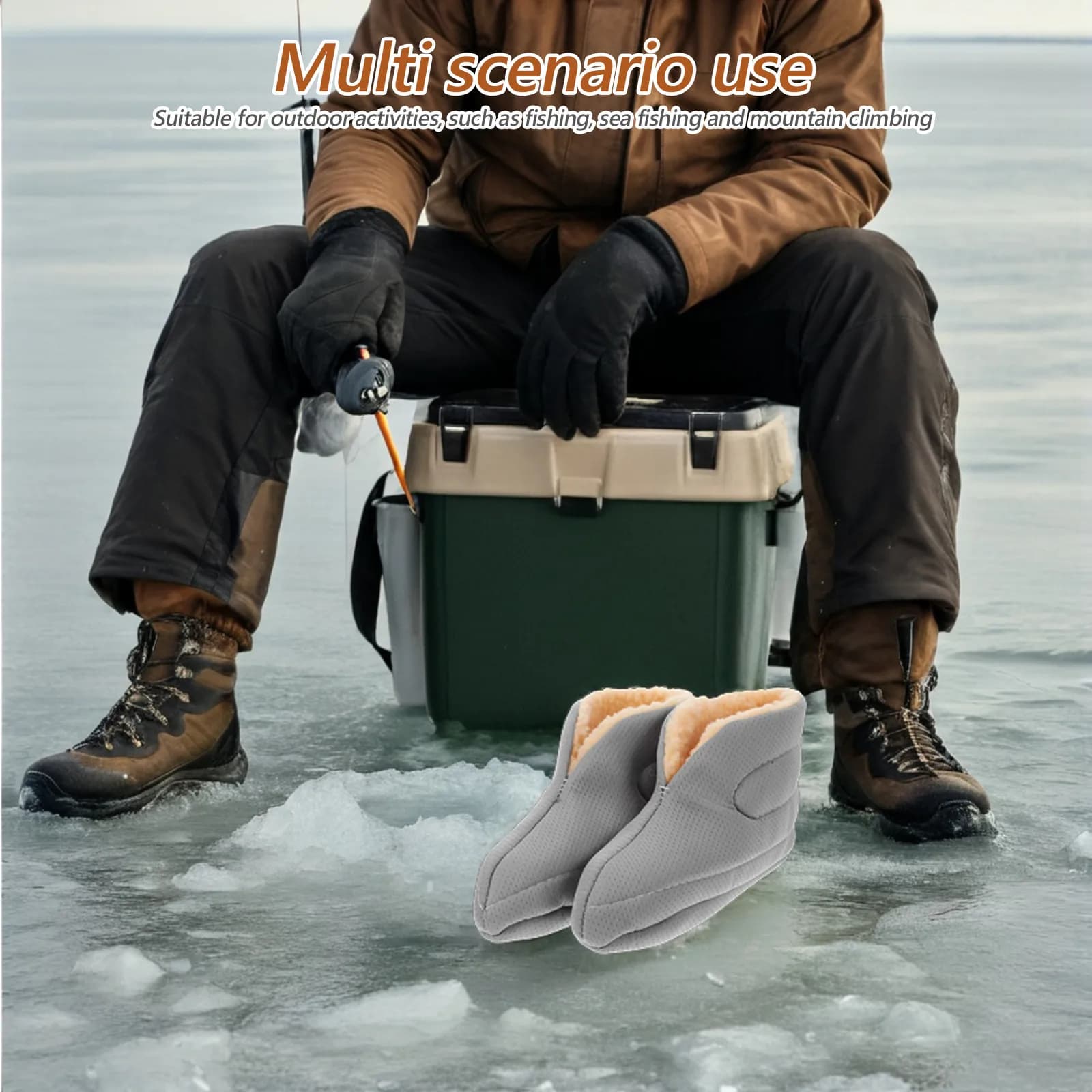 Stivali Invernali Impermeabili da Uomo, Scarpe Isolate in Tessuto Oxford per Escursionismo e Pesca, Calzature Outdoor con Interno Foderato per Climi Freddi