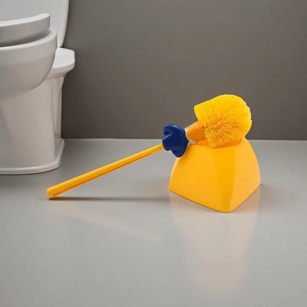 Scopino per WC con supporto, regali originali per la famiglia e gli amici, scopino per la pulizia del bagno di casa, divertente scopino per WC.