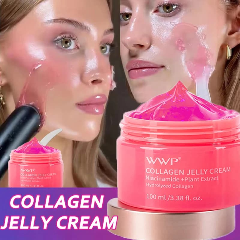 Collagen jelly cream with niacinamide Hydrating Care of tender skin Reduces pores Illuminate Korean face with 100g spoon