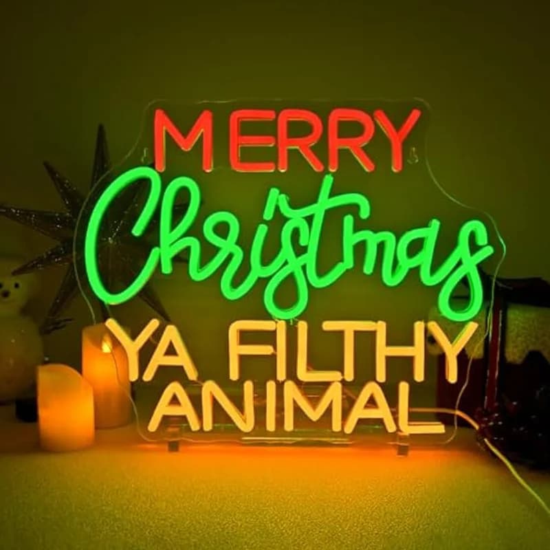 Buon Natale Insegna al neon Decorazione da parete natalizia Insegna luminosa per la festa in casa Decorazione per la festa di Natale Ornamento