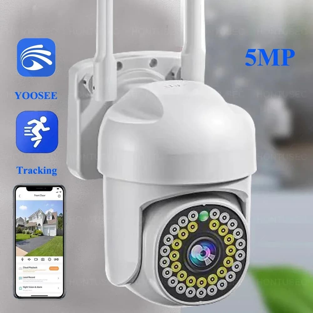 YOOSEE Telecamera IP HD 3MP 5MP Telecamera di sicurezza WiFi Esterna Impermeabile IP66 Rilevazione movimento Monitoraggio automatico Telecamera IP audio bidirezionale