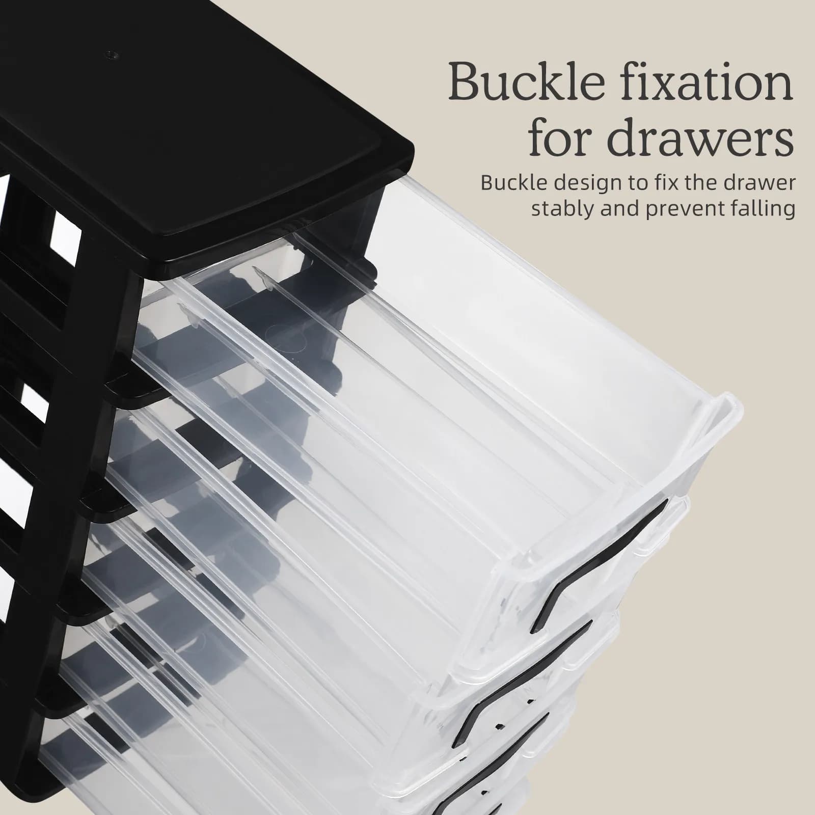 Five-Layer Plastic Drawer Storage Cabinet Organizer Portable Sundries Holder 31.4cm Height Desktop Storage Box for Office Study