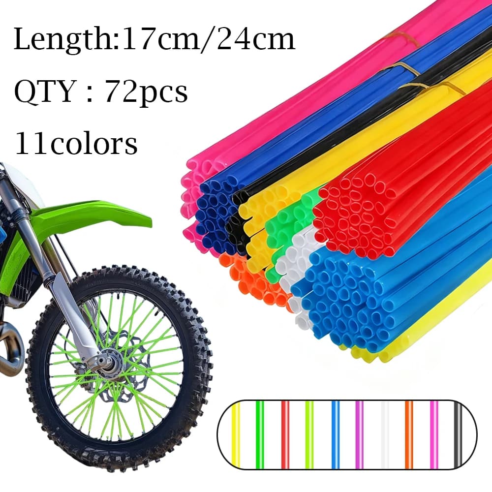 72 Pz Nuovo Cerchione Del Motociclo Raggio Wrap Kit Copertura Della Pelle Per Motocross Dirt Pit Bike Enduro Pelli Della Copertura Della Protezione 17/24 cm