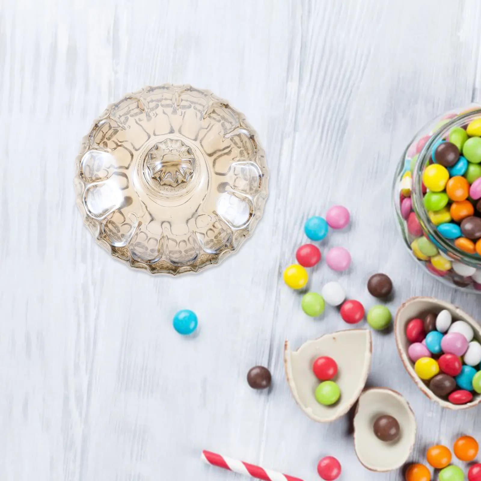 Embossed Glass Storage Jar Lid for Loose Tea Candies Dried Fruits Cookies Cereals Snacks Sugar Coffee Beans Kitchen