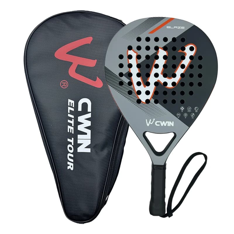 CWIN BLAZE Padel Racket 3K Woven Carbon Fiber Soft EVA Core Non‑slip Grip Safety Wrist Strap Professional Paddle Tennis Racket
