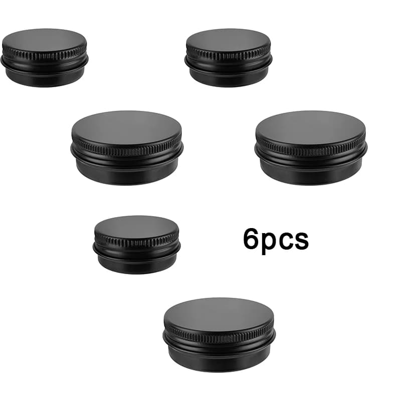6 barattoli in alluminio con coperchi a vite per lozioni cosmetiche, candele - Contenitori ecologici per la conservazione