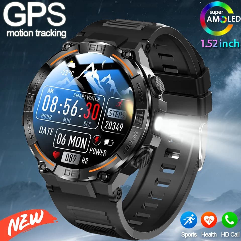 Nuovo Smartwatch Militare Outdoor 2026 per Uomo, Chiamate Bluetooth, Impermeabile, Monitoraggio Salute, Tracker Sportivo per Android iOS