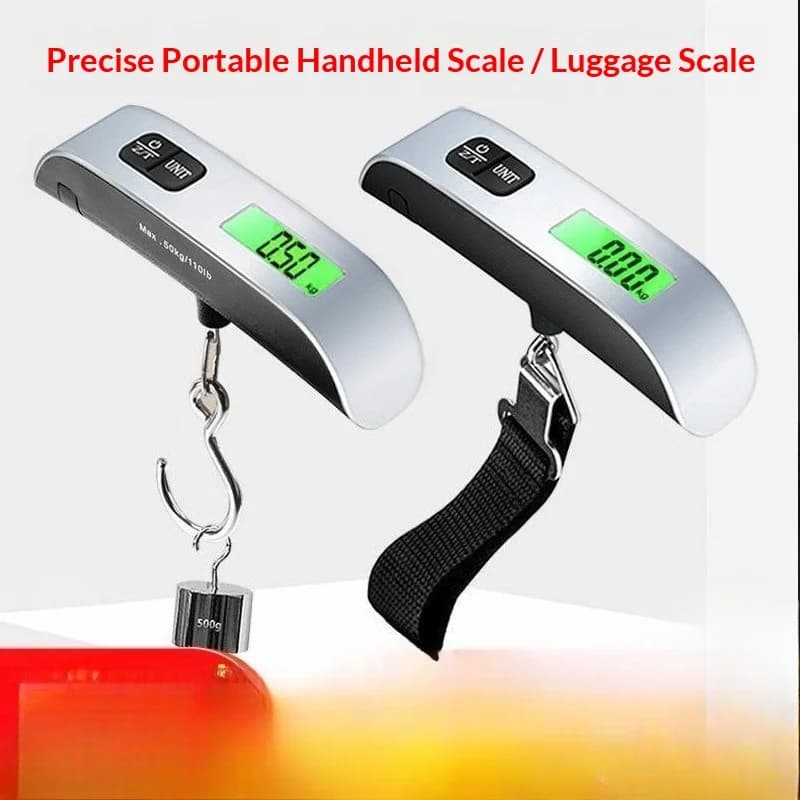Bilancia per bagagli da 50 kg – Bilancia digitale portatile da appendere ad alta precisione, bilancia a gancio resistente per valigie da viaggio, pesca