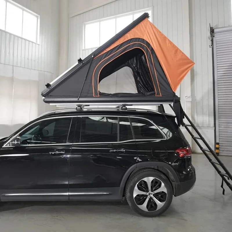 KQX High Quality Hardshell Triangle Aluminium SUV Car Hard Shell Roof Top Tent for Camping